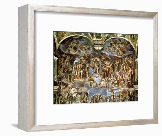 Sistine Chapel: the Last Judgement, 1538-41-Michelangelo Buonarroti-Framed Premium Giclee Print