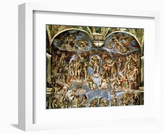 Sistine Chapel: the Last Judgement, 1538-41-Michelangelo Buonarroti-Framed Premium Giclee Print