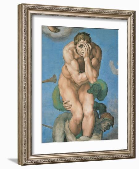 Sistine Chapel, the Last Judgment. a Damned Soul-Michelangelo Buonarroti-Framed Art Print