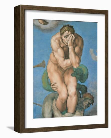 Sistine Chapel, the Last Judgment. a Damned Soul-Michelangelo Buonarroti-Framed Art Print