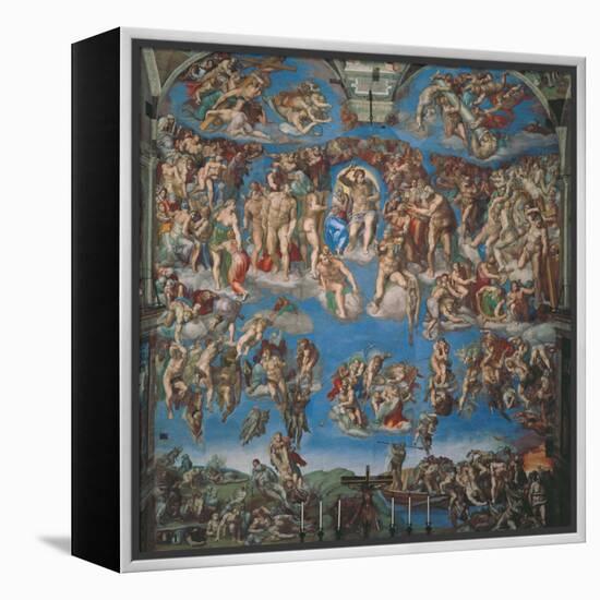 Sistine Chapel, the Last Judgment (Entire View)-Michelangelo Buonarroti-Framed Stretched Canvas