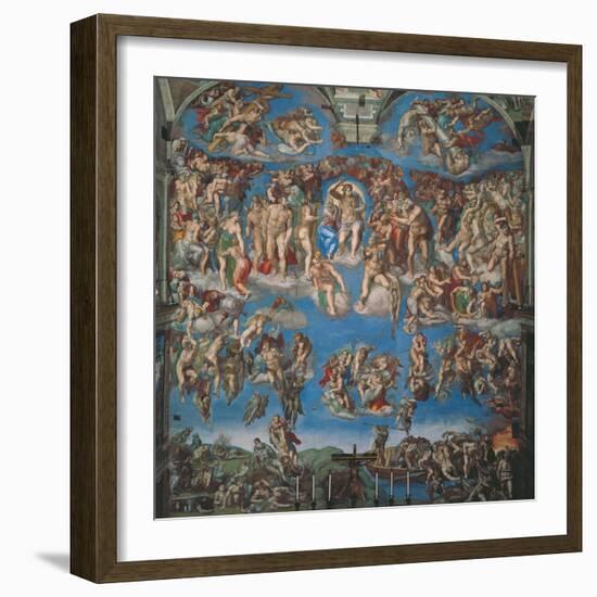 Sistine Chapel, the Last Judgment (Entire View)-Michelangelo Buonarroti-Framed Art Print