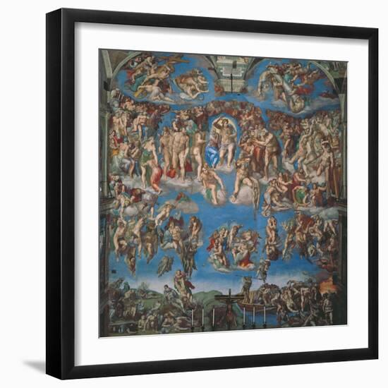 Sistine Chapel, the Last Judgment (Entire View)-Michelangelo Buonarroti-Framed Art Print