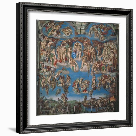 Sistine Chapel, the Last Judgment (Entire View)-Michelangelo Buonarroti-Framed Art Print