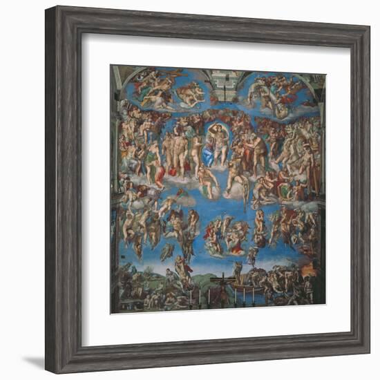 Sistine Chapel, the Last Judgment (Entire View)-Michelangelo Buonarroti-Framed Art Print