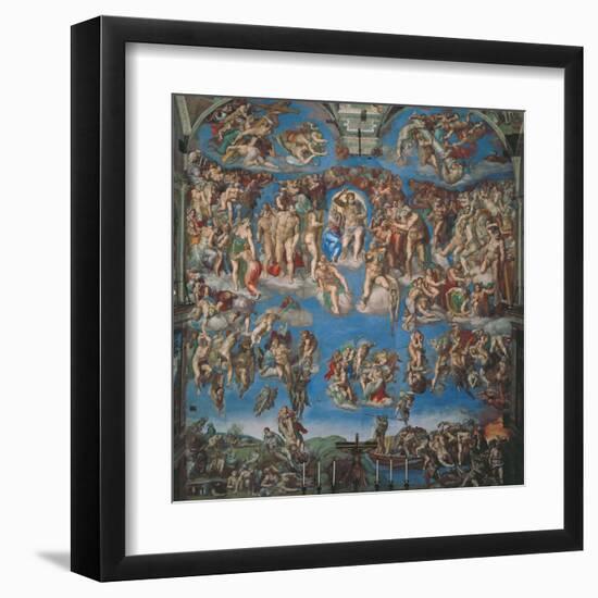 Sistine Chapel, the Last Judgment (Entire View)-Michelangelo Buonarroti-Framed Art Print