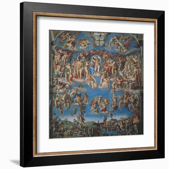 Sistine Chapel, the Last Judgment (Entire View)-Michelangelo Buonarroti-Framed Art Print