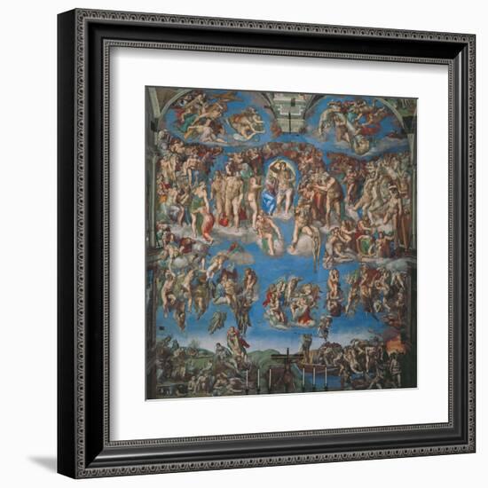 Sistine Chapel, the Last Judgment (Entire View)-Michelangelo Buonarroti-Framed Art Print