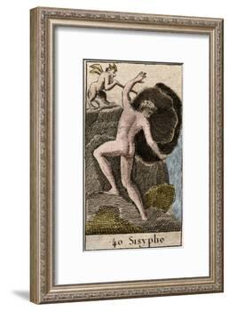 Sisyphus, illustration from 'Mythologie de la Jeunesse', 1803-French School-Framed Giclee Print