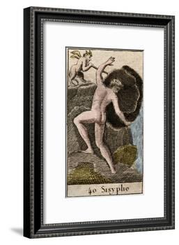 Sisyphus, illustration from 'Mythologie de la Jeunesse', 1803-French School-Framed Giclee Print