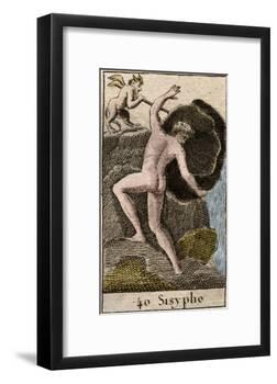 Sisyphus, illustration from 'Mythologie de la Jeunesse', 1803-French School-Framed Giclee Print