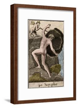 Sisyphus, illustration from 'Mythologie de la Jeunesse', 1803-French School-Framed Giclee Print