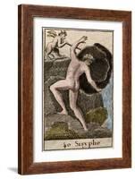 Sisyphus, illustration from 'Mythologie de la Jeunesse', 1803-French School-Framed Giclee Print