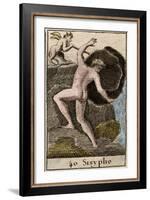 Sisyphus, illustration from 'Mythologie de la Jeunesse', 1803-French School-Framed Giclee Print