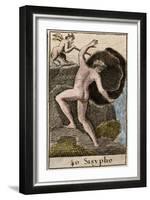 Sisyphus, illustration from 'Mythologie de la Jeunesse', 1803-French School-Framed Giclee Print
