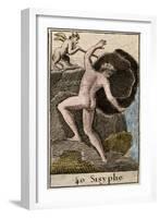 Sisyphus, illustration from 'Mythologie de la Jeunesse', 1803-French School-Framed Giclee Print