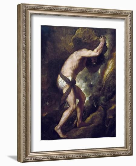 Sisyphus-Titian (Tiziano Vecelli)-Framed Art Print