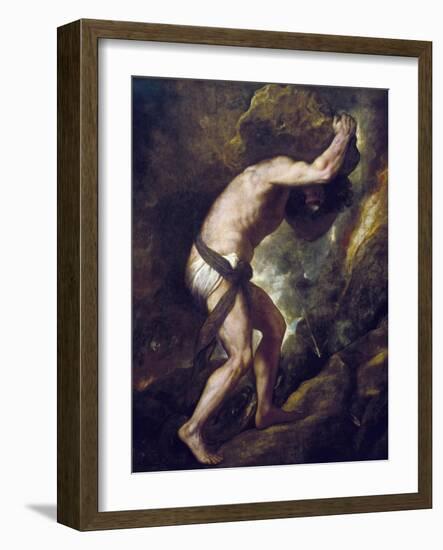 Sisyphus-Titian (Tiziano Vecelli)-Framed Art Print