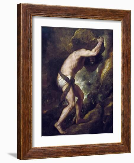 Sisyphus-Titian (Tiziano Vecelli)-Framed Art Print