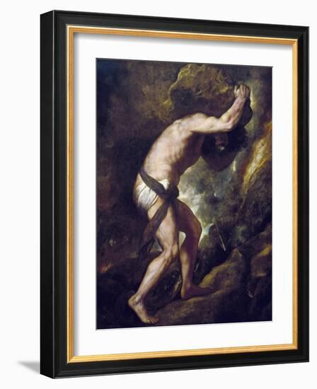 Sisyphus-Titian (Tiziano Vecelli)-Framed Art Print