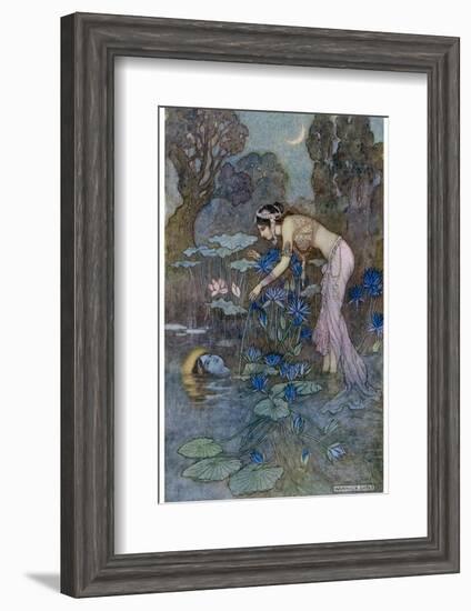 Sita Finds Rama (Seventh Avatar of Vishnu) Among the Lotus Blooms-Warwick Goble-Framed Photographic Print