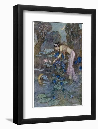 Sita Finds Rama (Seventh Avatar of Vishnu) Among the Lotus Blooms-Warwick Goble-Framed Photographic Print