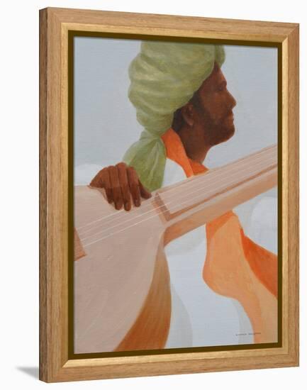 Sitar Player, Green Turban-Lincoln Seligman-Framed Premier Image Canvas