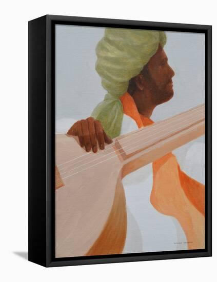 Sitar Player, Green Turban-Lincoln Seligman-Framed Premier Image Canvas