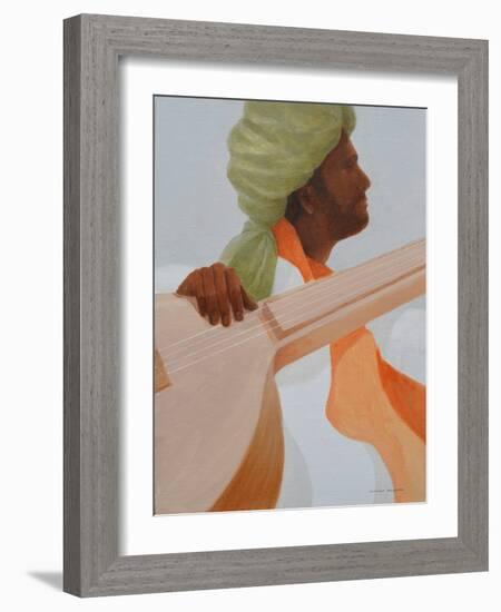 Sitar Player, Green Turban-Lincoln Seligman-Framed Giclee Print