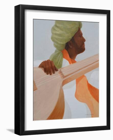 Sitar Player, Green Turban-Lincoln Seligman-Framed Giclee Print