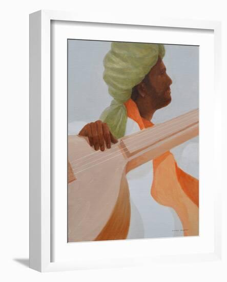 Sitar Player, Green Turban-Lincoln Seligman-Framed Giclee Print