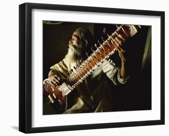 Sitar Player, India-John Henry Claude Wilson-Framed Photographic Print