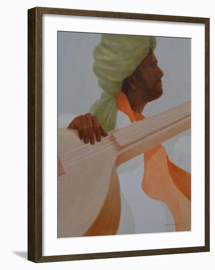 Sitar Player, Olive Turban-Lincoln Seligman-Framed Giclee Print