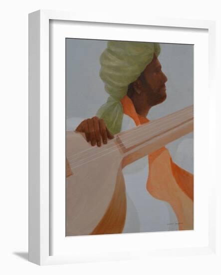 Sitar Player, Olive Turban-Lincoln Seligman-Framed Giclee Print