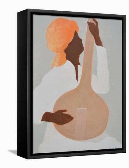 Sitar Player, Orange Turban-Lincoln Seligman-Framed Premier Image Canvas