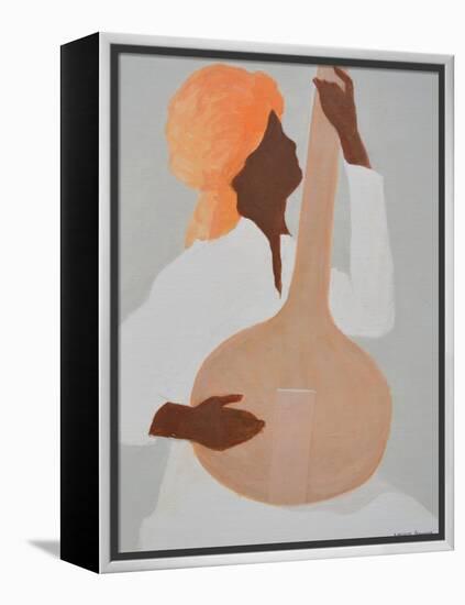 Sitar Player, Orange Turban-Lincoln Seligman-Framed Premier Image Canvas