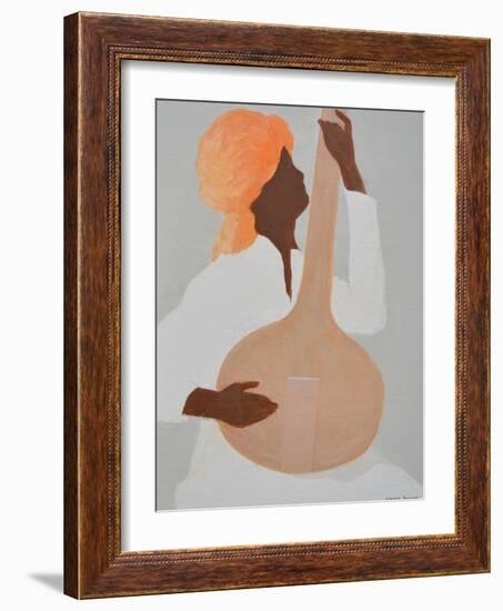 Sitar Player, Orange Turban-Lincoln Seligman-Framed Giclee Print