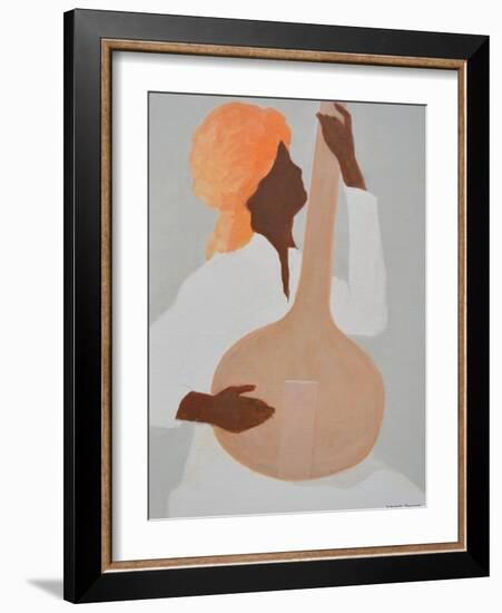 Sitar Player, Orange Turban-Lincoln Seligman-Framed Giclee Print