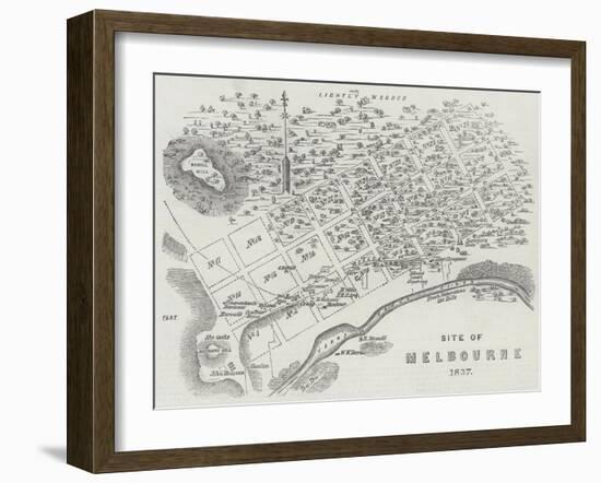 Site of Melbourne, 1837-null-Framed Giclee Print