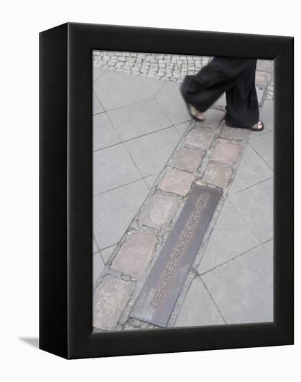 Site of the Berlin Wall, Street, Berlin, Germany, Europe-Martin Child-Framed Premier Image Canvas