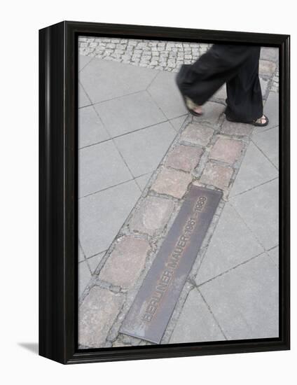 Site of the Berlin Wall, Street, Berlin, Germany, Europe-Martin Child-Framed Premier Image Canvas