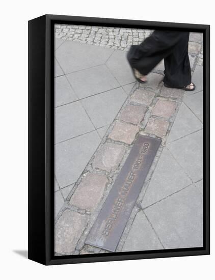 Site of the Berlin Wall, Street, Berlin, Germany, Europe-Martin Child-Framed Premier Image Canvas