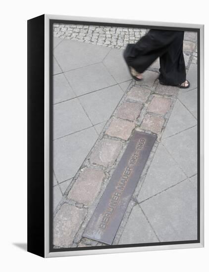 Site of the Berlin Wall, Street, Berlin, Germany, Europe-Martin Child-Framed Premier Image Canvas