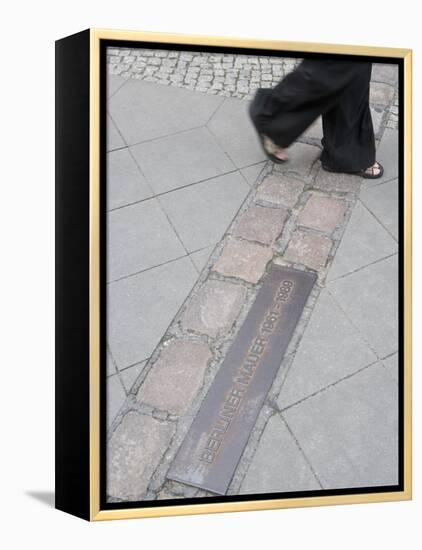 Site of the Berlin Wall, Street, Berlin, Germany, Europe-Martin Child-Framed Premier Image Canvas