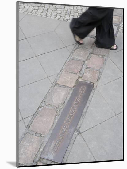 Site of the Berlin Wall, Street, Berlin, Germany, Europe-Martin Child-Mounted Photographic Print