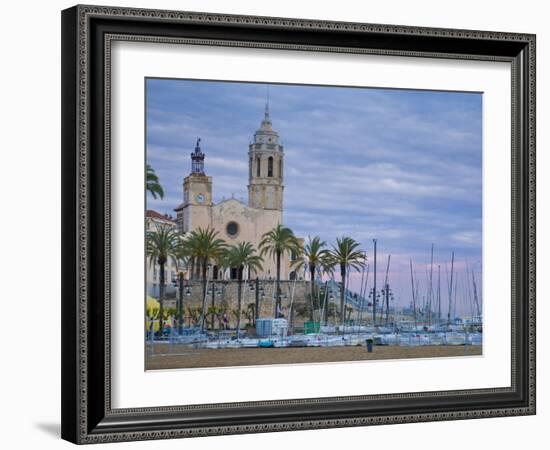 Sitges, Sant Bartomeu I Santa Tecla Church, Catalonia, Spain-Alan Copson-Framed Photographic Print