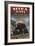 Sitka, Alaska - Black Bear Family Vintage Sign-Lantern Press-Framed Art Print