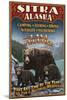 Sitka, Alaska - Black Bear Family Vintage Sign-Lantern Press-Mounted Art Print