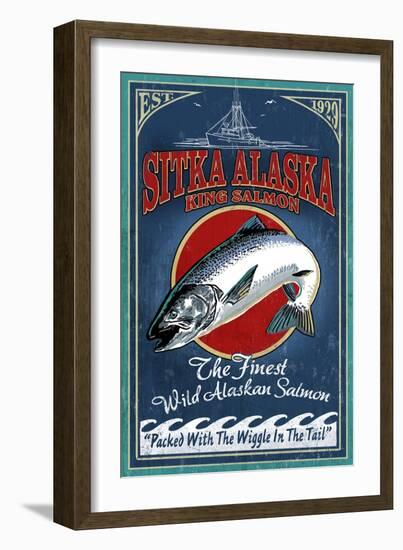 Sitka, Alaska - King Salmon-Lantern Press-Framed Art Print