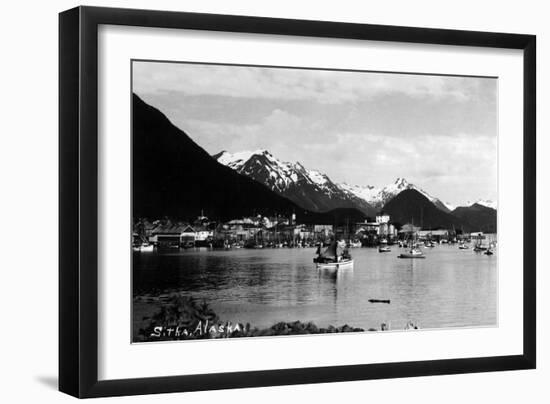 Sitka, Alaska - View of Town from Water-Lantern Press-Framed Art Print